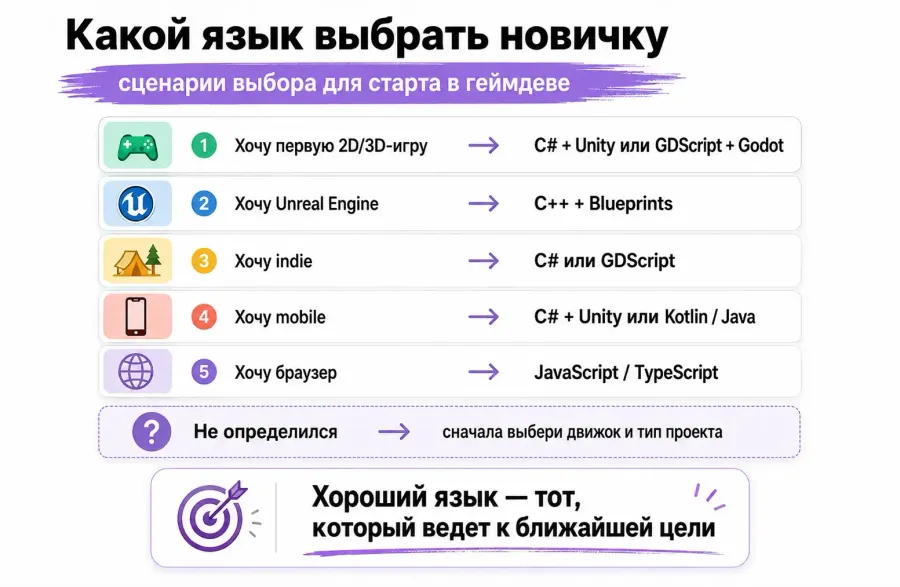Какой язык программирования для геймдева выбрать новичку