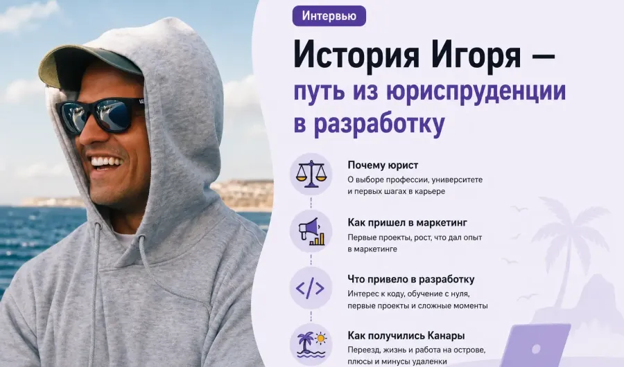 Учился на юриста, работал маркетологом, стал фронтенд-разработчиком: история Игоря Перегудова