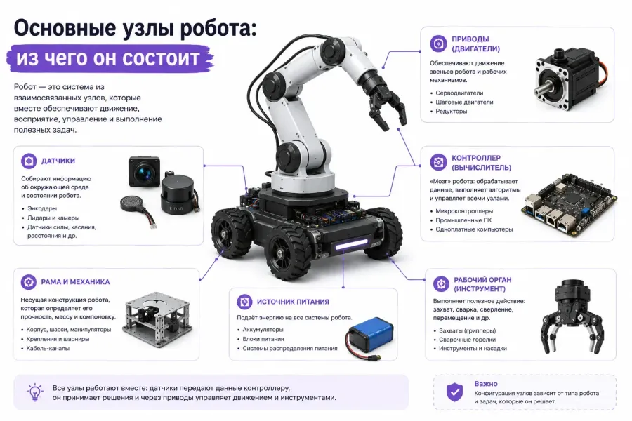 Из чего инженер-робототехник собирает робота