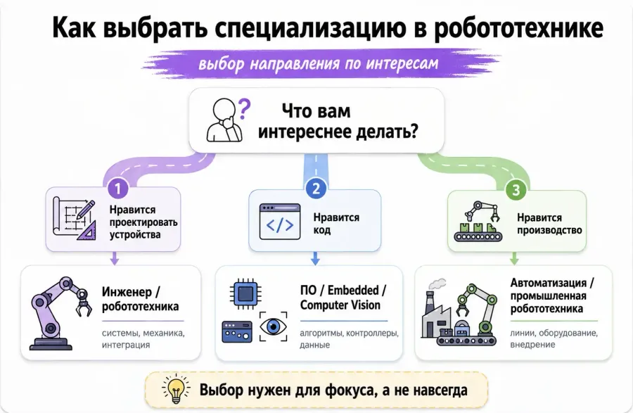 Как выбрать специализацию в робототехнике по интересам
