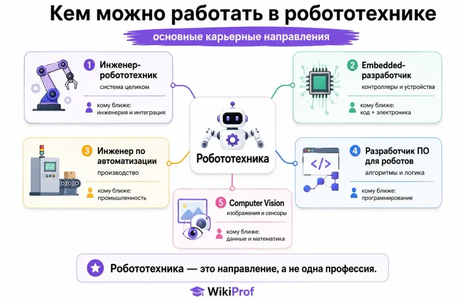 Основные профессии и карьерные направления в робототехнике