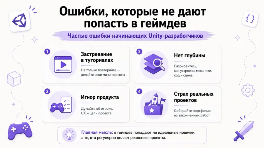 Ошибки при освоении Unity-разработки