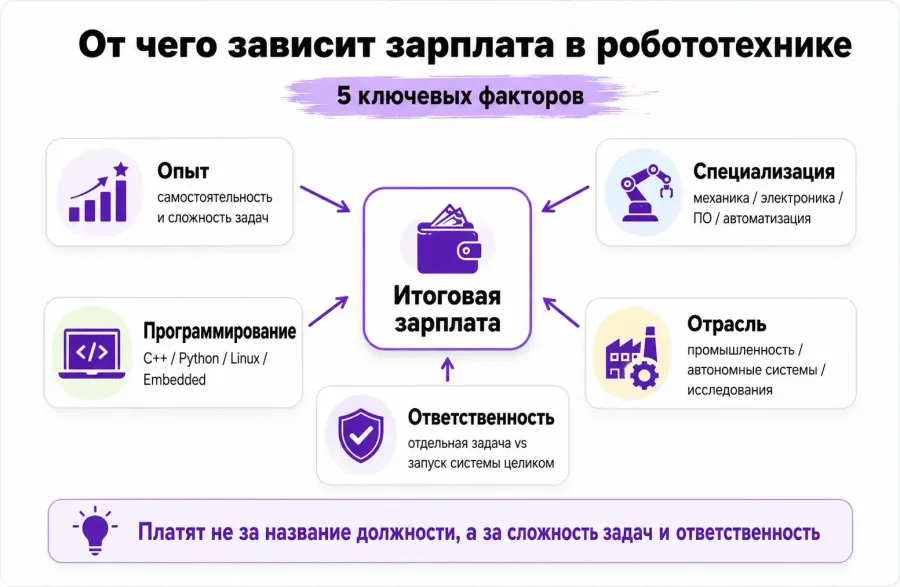 От чего зависит зарплата инженера-робототехника