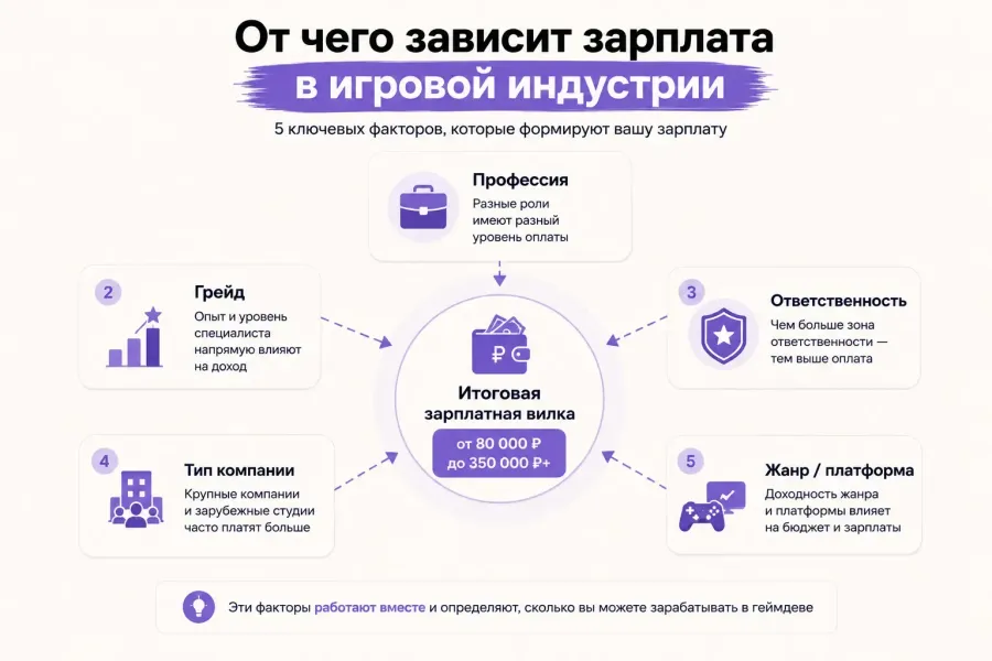 От чего зависит зарплата в геймдеве