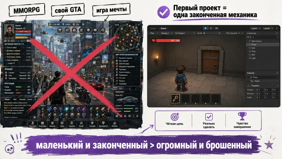 первый законченный проект в геймдеве