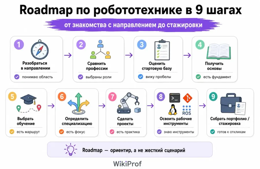 9 шагов к освоению робототехники - roadmap