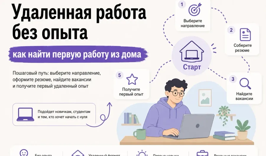 Работа удаленно без опыта: как новичку начать зарабатывать
Работа удаленно без опыта: как новичку начать зарабатывать