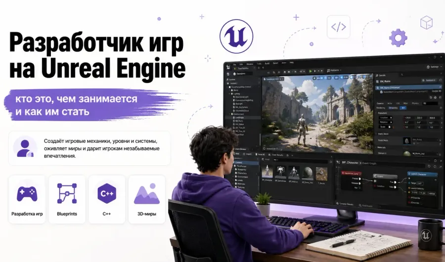 Разработчик игр на Unreal Engine: кто это, чем занимается и как им стать